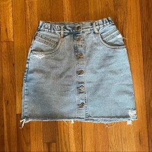 Vintage Button Up Front Denim Skirt